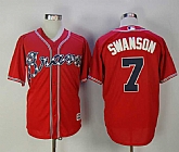 Atlanta Braves #7 Dansby Swanson Red Cool Base New Cool Base Stitched Jersey,baseball caps,new era cap wholesale,wholesale hats